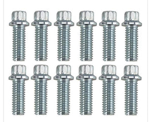 Header Bolts, Zinc, SBC/BBM, 12-POINT, 3/8-16 X 1" UHL, pack of 12