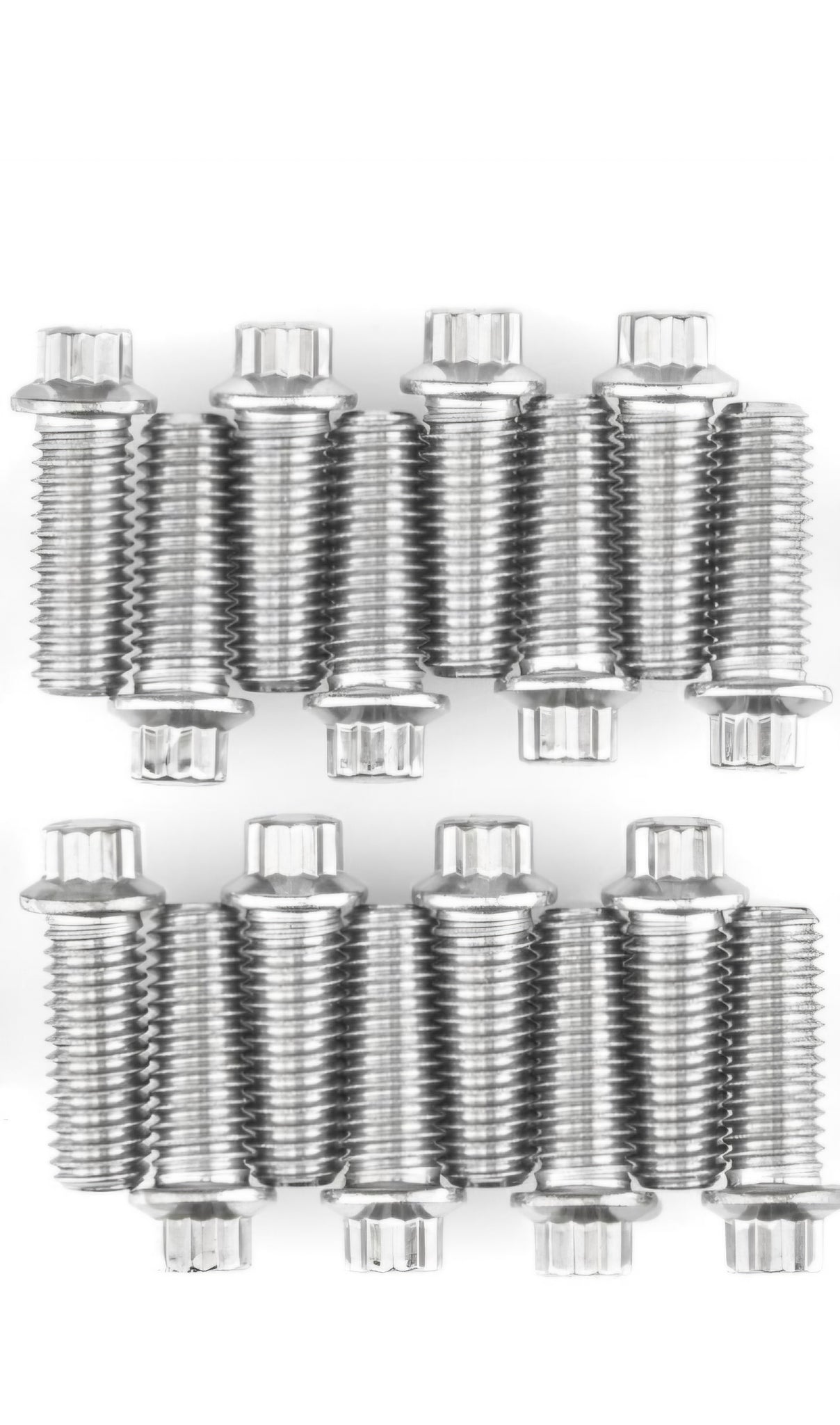 Header Bolts, Zinc, BBC/SBF/BBF, 12-POINT, 3/8-16 X 1" UHL, pack of 16