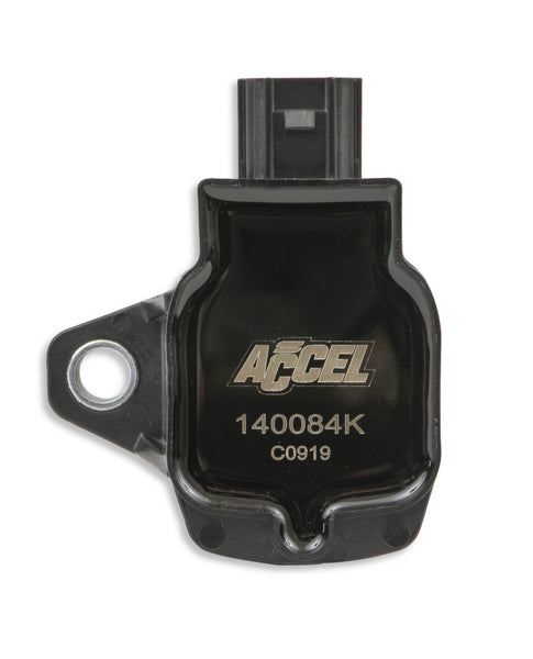 ACCEL IGNITION COILS - 2015-2020 HONDA CIVIC 2.0L, 2.0L TURBO AND FIT 1.5L 4-CYLINDER, BLACK, 4-PACK
