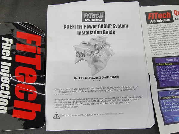 FiTech 39610 Go EFI Tri-Power Throttle Body 600HP System