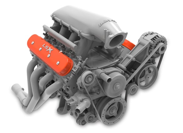 TALL LS VALVE COVER WITH LSX LOGO - FACTORY ORANGE MACHINED FINISH