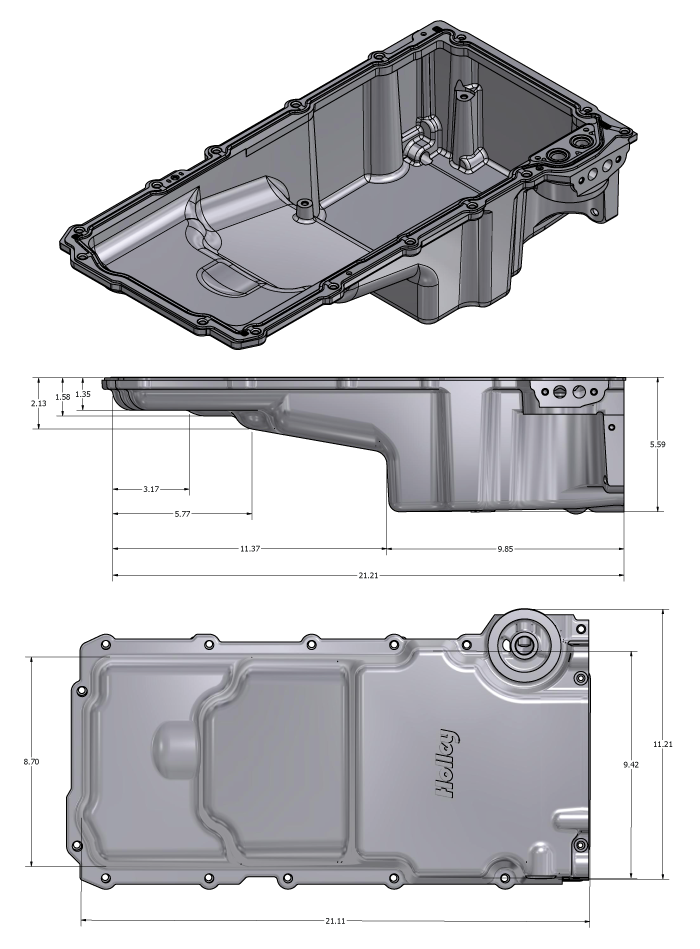 Holley 302-2  LS Retro Fit Oil Pan