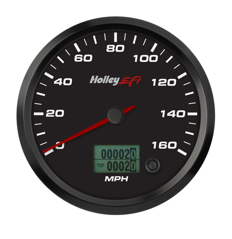 Holley EFI 553-120 4.5" Speedometer 160 MPH - CAN - Black face, black bezel