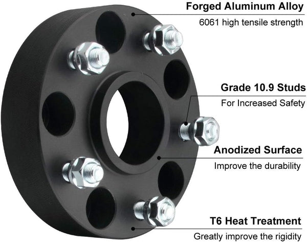 2PC Black 5x4.75 Hubcentric Wheel Spacers