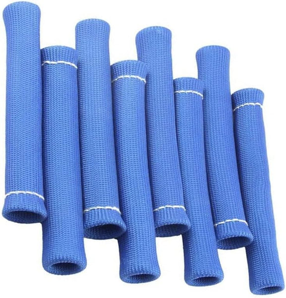 Spark Plug Wires Boots Heat Shields Protector Covers Sleeves 8 Pack (Blue)