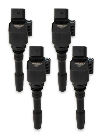 MSD IGNITION COIL - BLASTER SERIES - VW / AUDI 1.8L/2.0L ENGINES - BLACK - 4-PACK