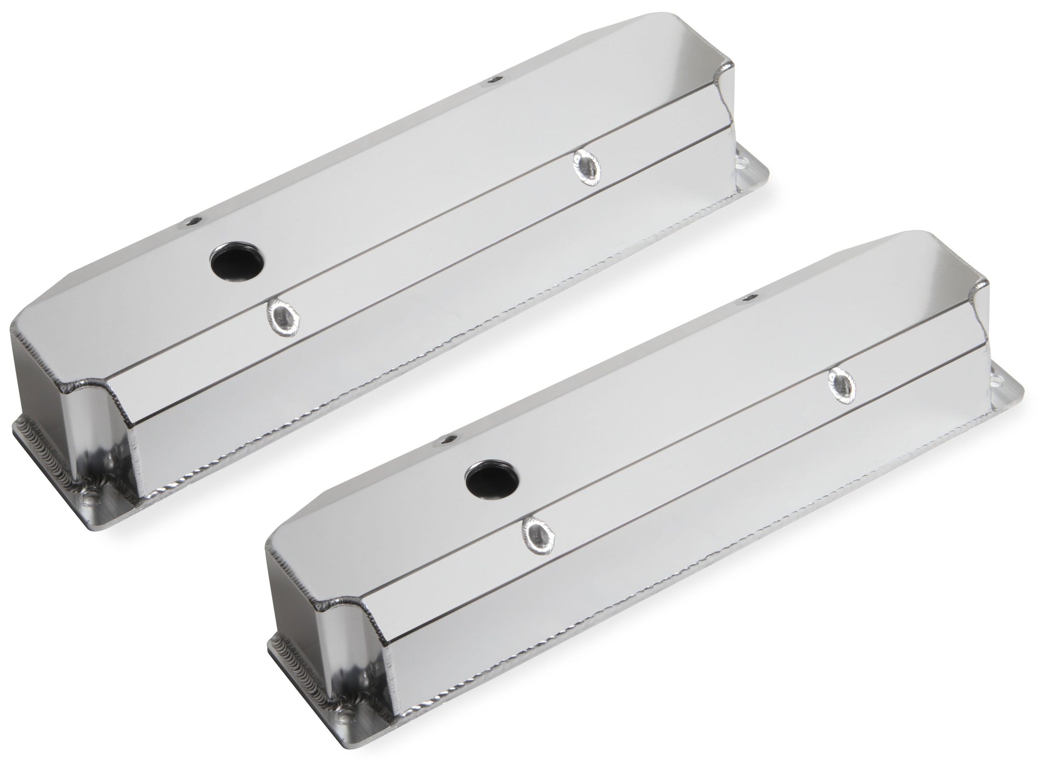 Holley Sniper Fabricated aluminum valve covers, natural. Mopar Big Block 383-440