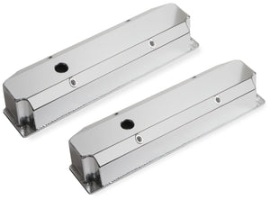 Holley Sniper Fabricated aluminum valve covers, natural. Mopar Big Block 383-440