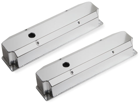 Holley Sniper Fabricated aluminum valve covers, natural. Mopar Big Block 383-440