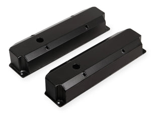 Holley Sniper Fabricated aluminum valve covers, black powder-coated. Mopar Big Block 383-440