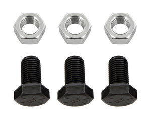 Torque Converter Bolts, Grade 8, Black Oxide, 3/8-24 in., Hex Head, Steel, Chevy, TH350, Powerglide, Set of 3