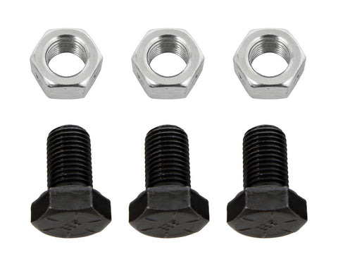 Torque Converter Bolts, Grade 8, Black Oxide, 3/8-24 in., Hex Head, Steel, Chevy, TH350, Powerglide, Set of 3