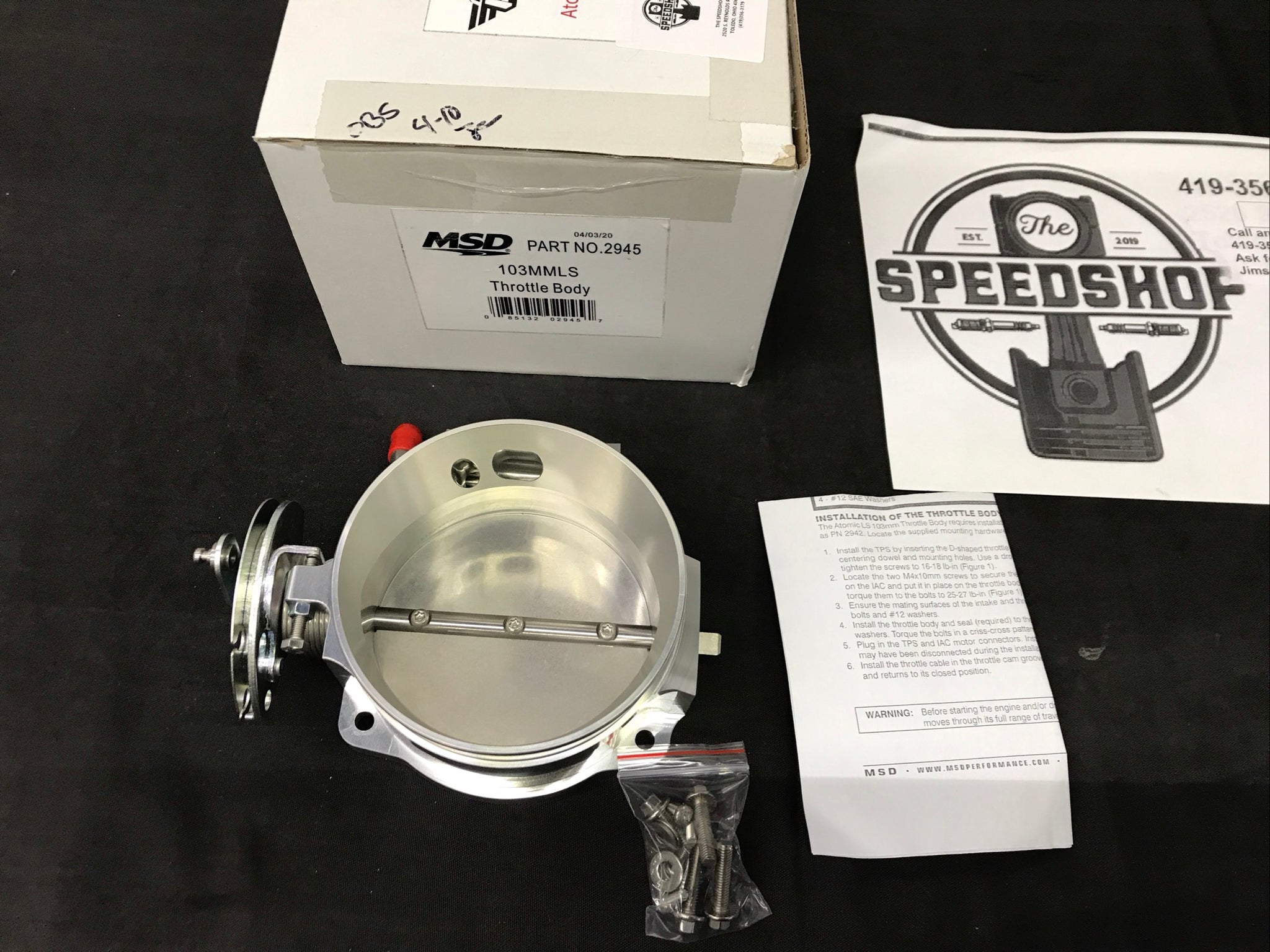 MSD Ignition 2945 Atomic LS Throttle Body 103mm, 4 Bolt