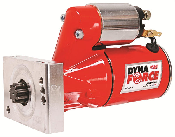 MSD 5095 SBC/BBC Dynaforce mini starter. Inline bolt pattern. Red powder-coated.