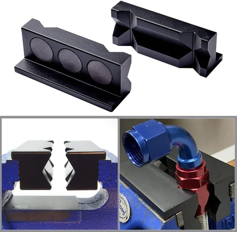 Aluminum Vice Jaws for AN hose end assembly. 4"