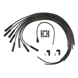 Accel 4040K Spark Plug Wires, SuperStock, RFI Suppression, Spiral Core, 8mm, Black, Straight Boots (Black), Universal, V8, Set