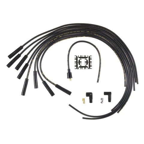 Accel 4040K Spark Plug Wires, SuperStock, RFI Suppression, Spiral Core, 8mm, Black, Straight Boots (Black), Universal, V8, Set