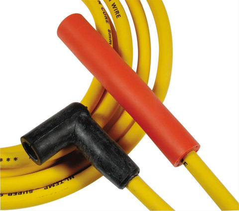 Accel 4068 Spark Plug Wires, SuperStock, RFI Suppression, Spiral Core, 8mm, Yellow, Stock Boots (Orange/Black), Ford, Lincoln, Mercury, V8, Set