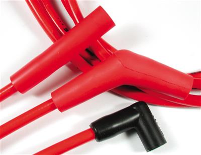 Accel 5133R Spark Plug Wires, Super Stock, Spiral Core, 8mm, Red, Stock Boots, Jeep, Dodge, 2.5L, L4, Set