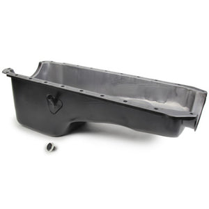 SP7444BK Engine Oil Pan 4 qt Stock Depth Steel - Black - Big Block Chevy