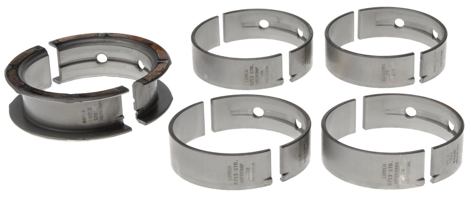 Engine Pro Main Bearings, P-Series, 1/2 Groove, Standard Size, Tri-Metal, Chevy, LS, of 5