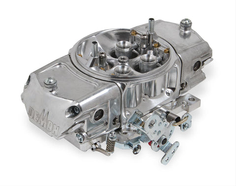 Demon MAD-850-AN Carburetor, Mighty Demon, 850 cfm, Mechanical Secondary, 4-Barrel, Dual Inlet, Silver, Annular Booster, no choke