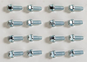 Header Bolts 3/8-16 x 1.00, Zinc Plated, BBC, SBF, BBF (set of 16)