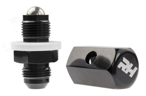 Redhorse Fitting, Tip Over Valve/Roll Over Vent, Aluminum, Black Anodized, Male -8 AN