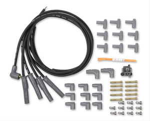 MSD 31173 Super Conductor Spark Plg Wire set. (Black) Universal 6 cylinder. Multi Angle boots.