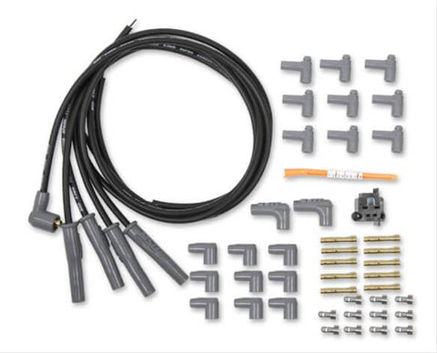 MSD 31173 Super Conductor Spark Plg Wire set. (Black) Universal 6 cylinder. Multi Angle boots.