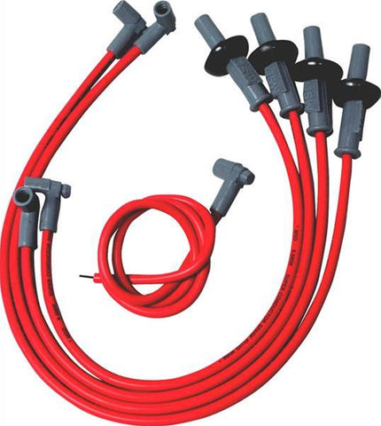 MSD 31939 Spark Plug Wires, Super Conductor, Spiral Core, 8.5mm, Red, Stock Boots, Volkswagen, H4, Set