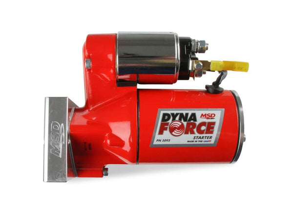 MSD 5095 SBC/BBC Dynaforce mini starter. Inline bolt pattern. Red powder-coated.