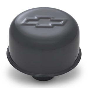 Proform push in breather, black, Bowtie logo, 1.220 hole