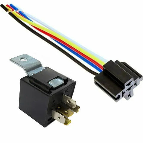 Automotive Set 5-Pin 30/40A 12V SPDT with Interlocking Relay Socket and Wiring Harness