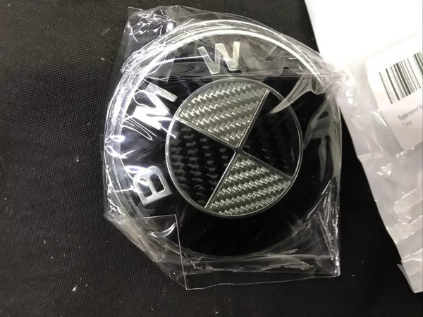 Black & Silver CARBON Fiber Roundel Decal for BMW BADGE EMBLEMS Rims Hood Trunk