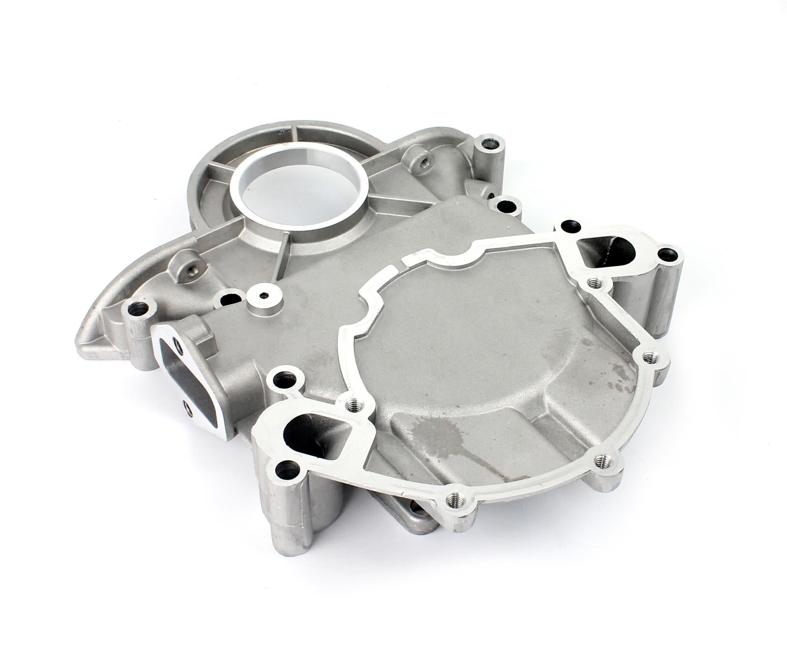 Ford SBF 289/302/351W Aluminum Timing cover PCE268-1028 for rear/mid sump oil pans. (no dipstick provision)