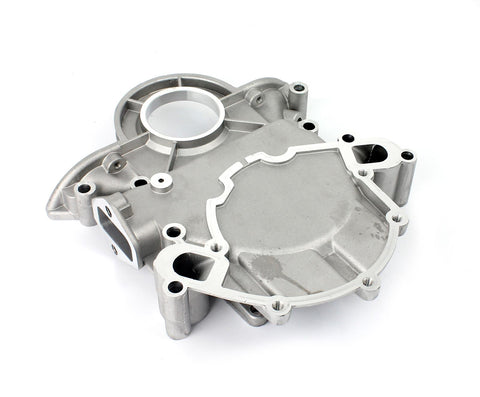 Ford SBF 289/302/351W Aluminum Timing cover PCE268-1028 for rear/mid sump oil pans. (no dipstick provision)
