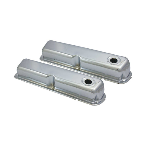 SBF chrome steel tall valve covers
