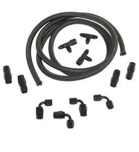 TFS Engine Steam Line, Two Hose, Black Braided Nylon, GM LS, Kit w/fittings
