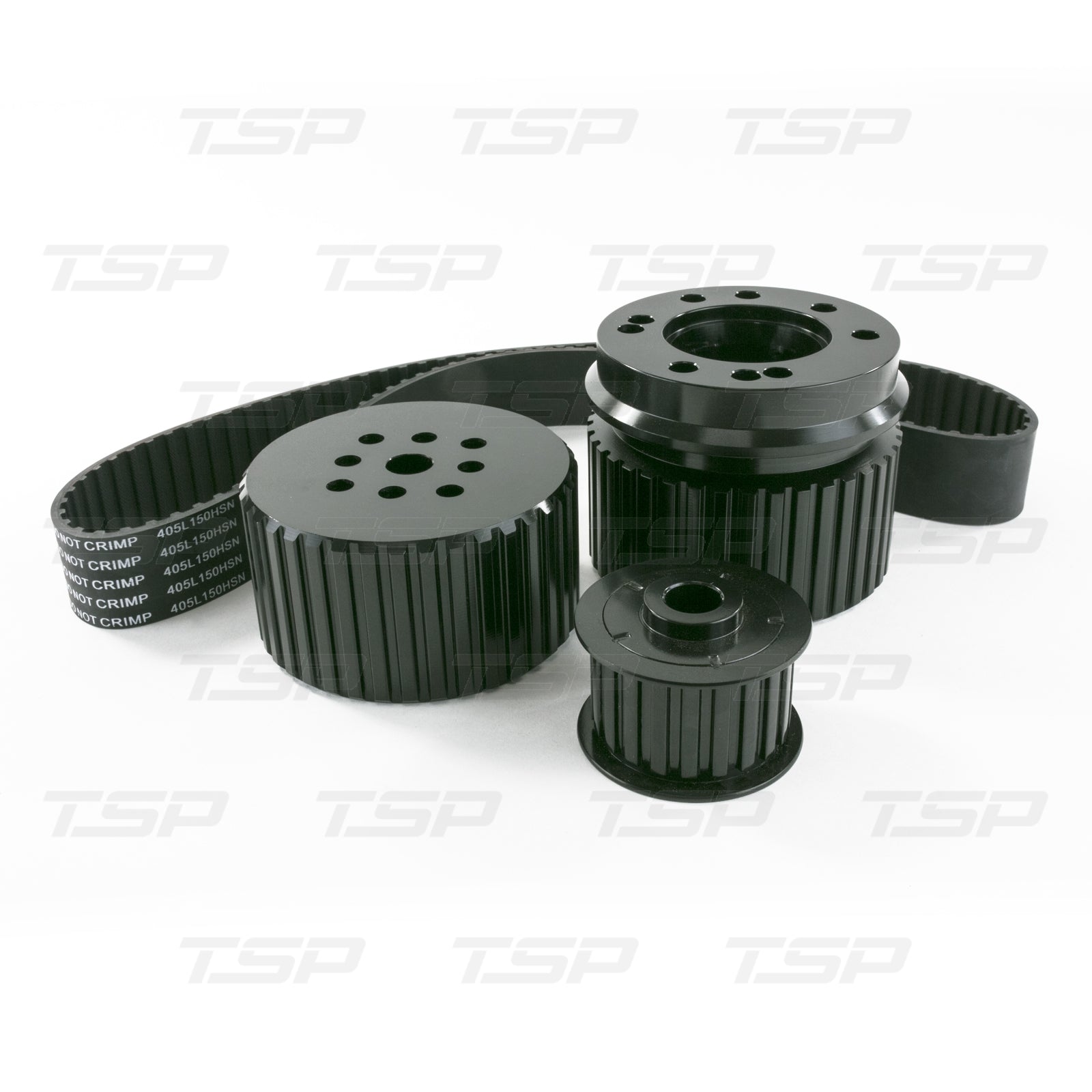 10091BK CHEVY SMALL BLOCK LONG WATER PUMP GILMER STYLE PULLEY KIT BLACK