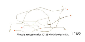 1955-1957 Chevy Front to Rear Stainless Brake Line Set, Disc Brake Conversions w/ Power (OS)