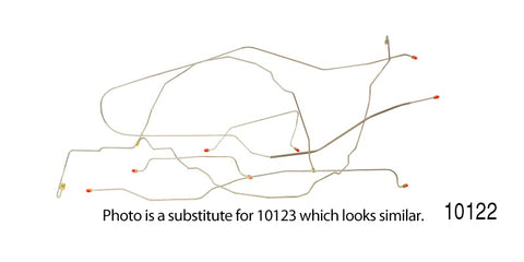 1955-1957 Chevy Front to Rear Stainless Brake Line Set, Disc Brake Conversions w/ Power (OS)