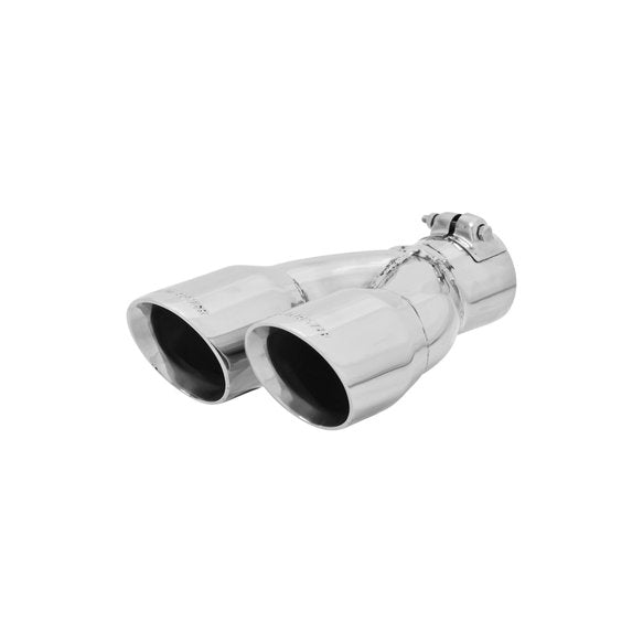 Flowmaster Exhaust Tail Pipe Tip 15389; 2.50" Polished SS Dual Angle-Cut Round