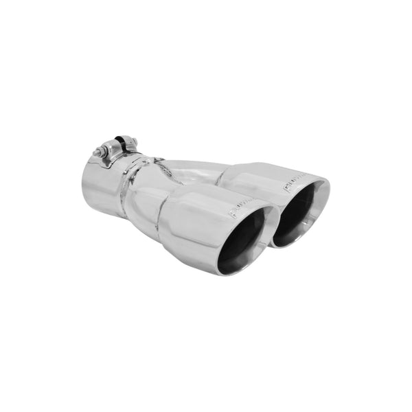 Flowmaster Exhaust Tail Pipe Tip 15389; 2.50" Polished SS Dual Angle-Cut Round