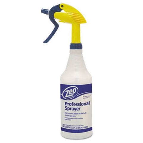 Zep Professional Trigger Spray Bottle, 32 oz, Clear Plastic