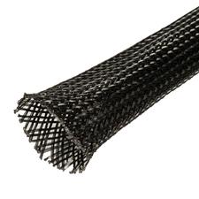 1/4 Fray Resistance Clean Cut Black Braided Sleeving - (Sold by the Foot)