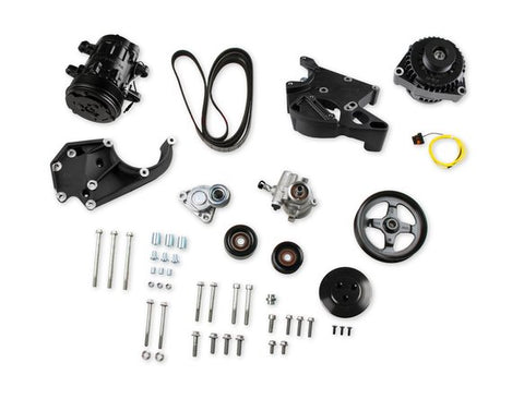 Holley 20-138BK Complete GM LS Accessory Drive Kit GM LS-Engines High Mount
