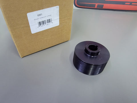 Weiand 6891 Pulley Supercharger Serpentine Aluminum Black 10-Groove 3.05" Diam.