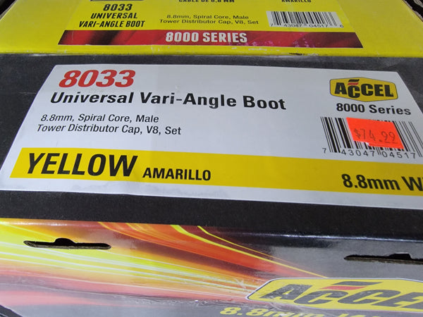 SPARK PLUG WIRE SET - 8.8MM - SPIRAL SUPPRESSION WIRE - UNIVERSAL SET WITH VARI-ANGLE BOOTS - YELLOW