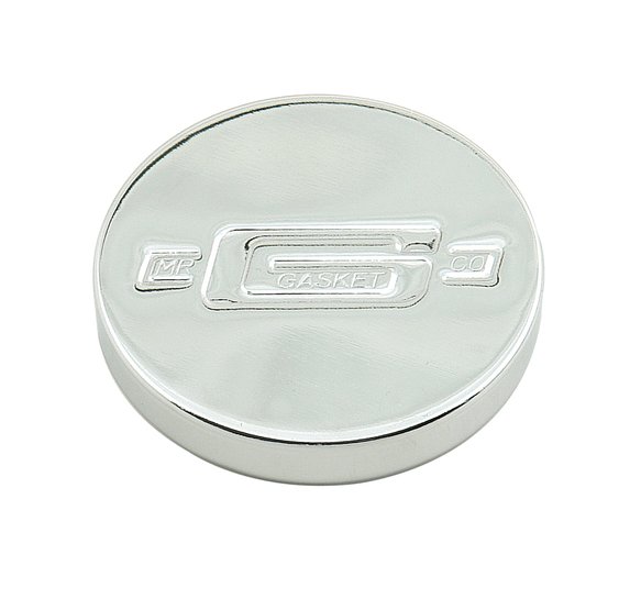 MR. GASKET OIL FILL CAP Push-On style - Chrome - with Logo  Part #  2067